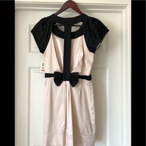 Nude and black Bow dress